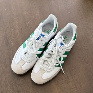 Adidas Samba White and Green Sneakers
